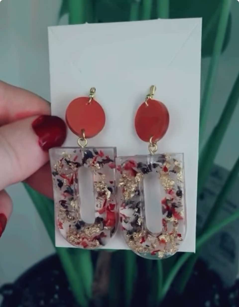 Berry Wildflower Arch Earrings