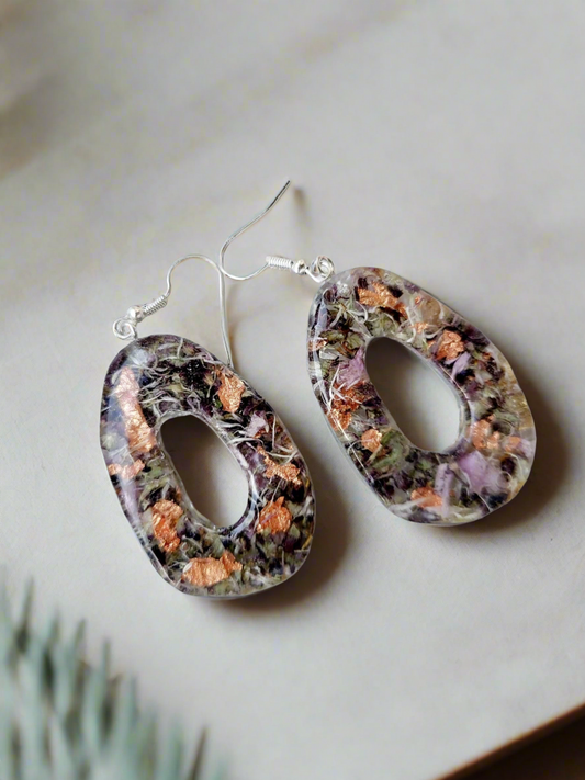 Secrets of the Garden  Wildflower Earrings (hooped)